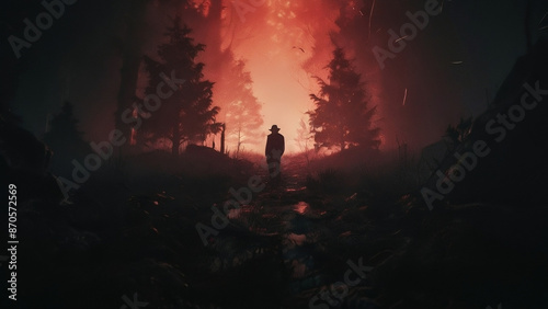 Horror city silent streets eerie buildings dark CGI for Game dev or Ghost Story | Priest Investigate unoly forest | 3