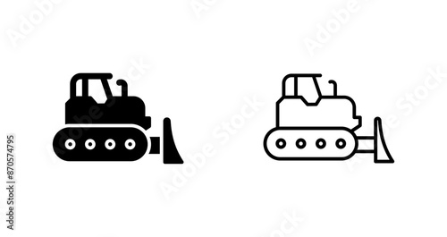Bulldozer Vector Icon