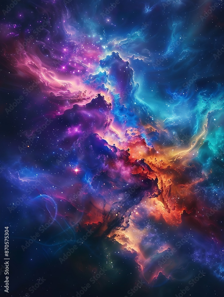 Fototapeta premium Photography of colorful space galaxy cloud nebula