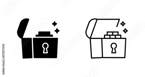 Open Treasure Box Vector Icon