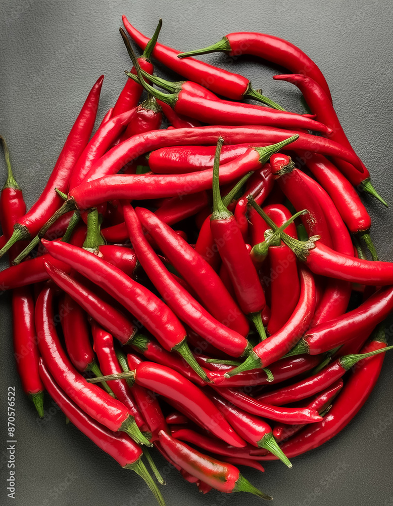 A mouth-watering pile of chilies. Chili Background, Full Frame, Top View. concept background