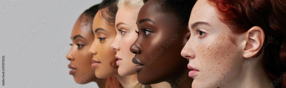 young multiracial female models standing in line young multiracial female models standing in line