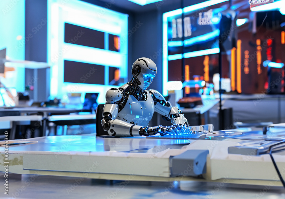 Obraz premium Future homes with humanoid helpers.