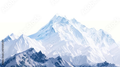 Mountains are famous and beautiful in India. on a white background © suteeda