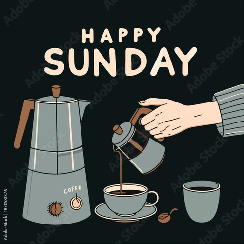 happy Sunday poster design illustration