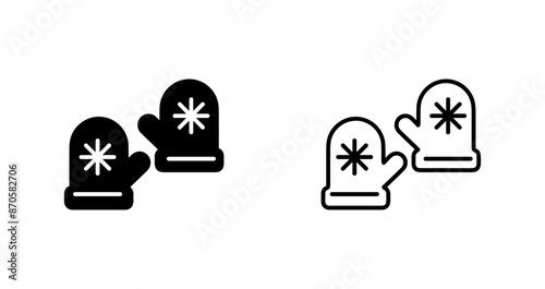 Winter Gloves Vector Icon