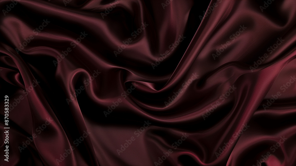 Fototapeta premium Smooth satin in burgundy, perfect for elegant evening wear promotions