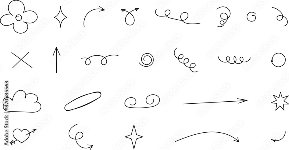 Chalk scribble arrow, line brush set. Hand drawn doodle brush lines vector image Chalk scribble arrow, line brush set. Hand drawn doodle brush lines vector image