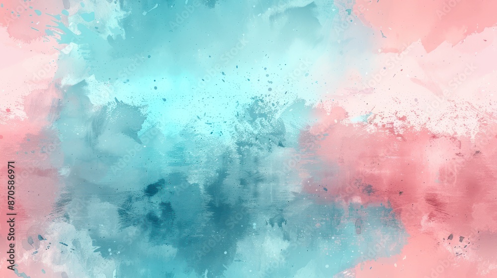 Fototapeta premium Abstract watercolor painting in shades of blue and pink