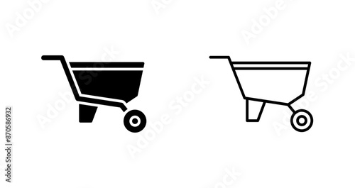 Wheelbarrow Vector Icon