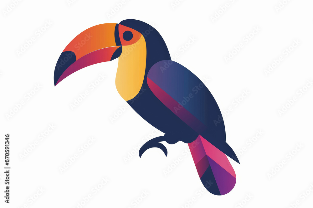 Fototapeta premium Luxurious Rainbow Toucan Emblem