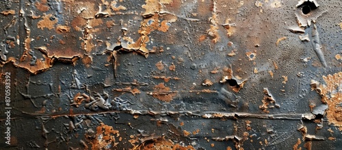 Detailed close-up image of a scratched and weathered surface with copy space image. photo