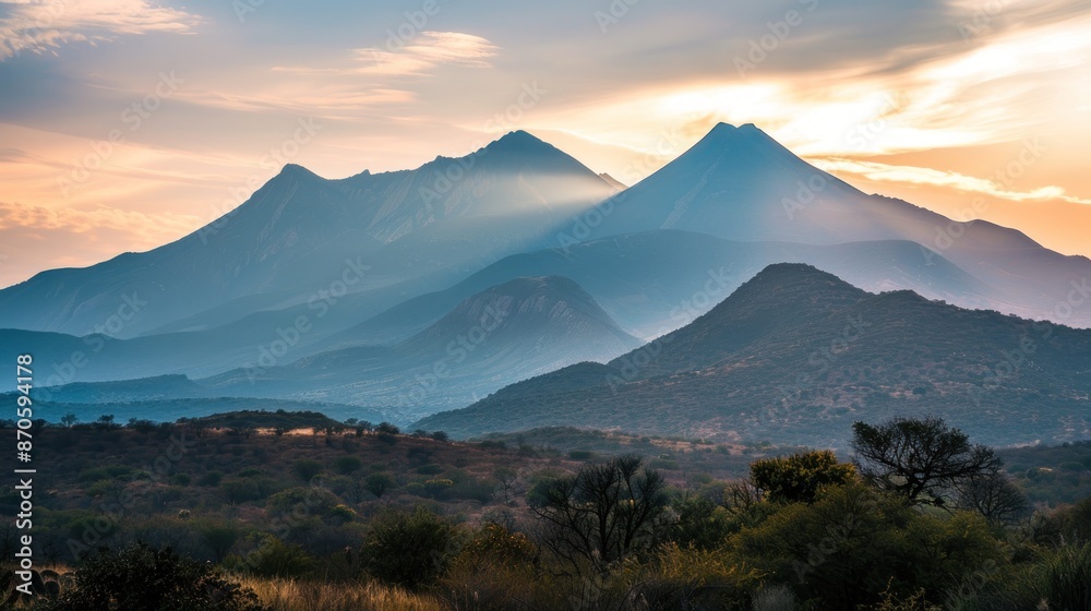 Famous and beautiful mountains of Mexico on white background. Famous and beautiful mountains of Mexico on white background.