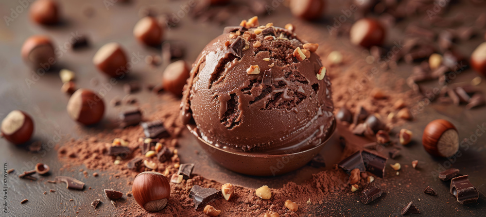 Chocolate Ice Cream with Hazelnuts Chocolate Ice Cream with Hazelnuts