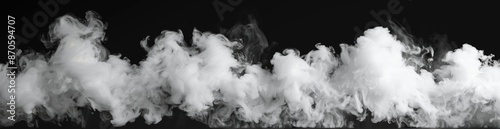 white smoke, clouds of white smoke on black background