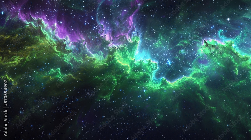Galactic Elegance: Colorful Nebula Amidst Stellar Symphony