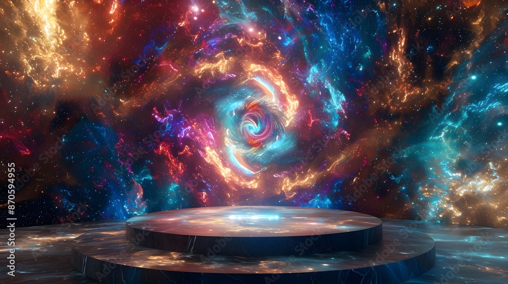 Obraz premium Cosmic Stage for Product Presentation.