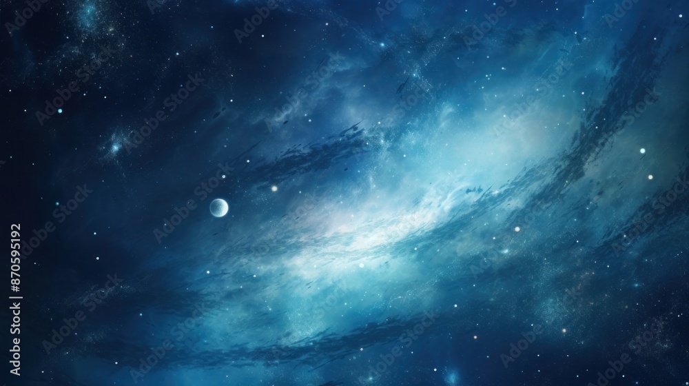A futuristic illustration of the Milky Way galaxy as seen from a distant habitable exoplanet. A futuristic illustration of the Milky Way galaxy as seen from a distant habitable exoplanet.
