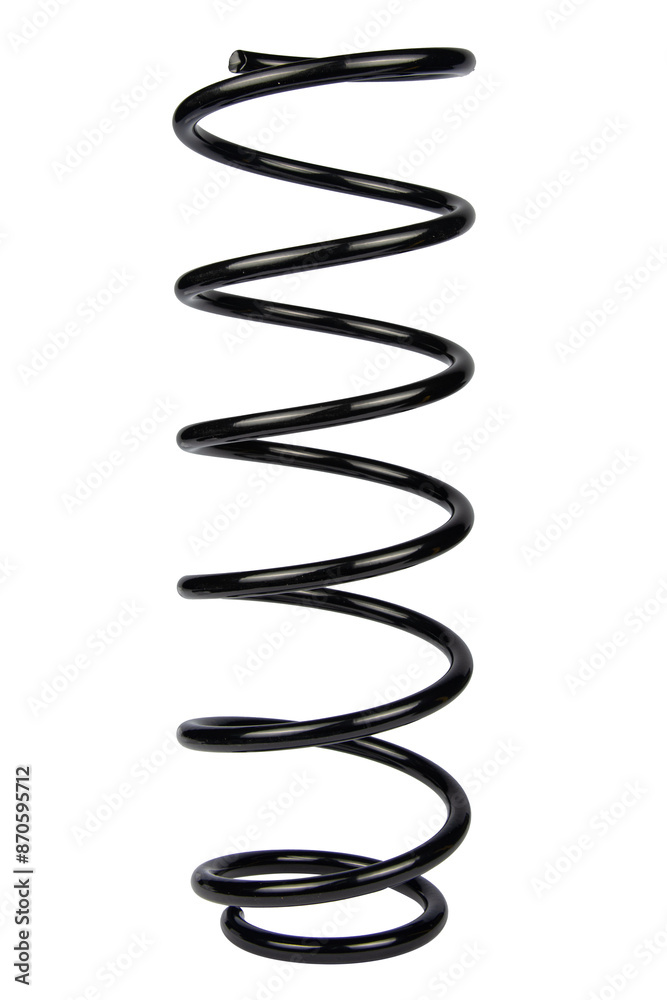 Black Coil Spring Isolated On White Background Black Coil Spring Isolated On White Background