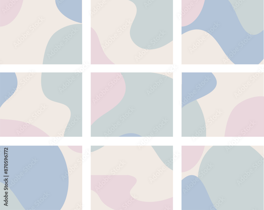Minimalistic organic abstract and floral Background template set Minimalistic organic abstract and floral Background template set