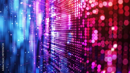 Wallpaper Mural Glowing Future: Vibrant Digital Pixelated Background with Neon Lights Torontodigital.ca