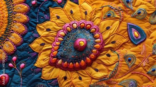 Detailed texture of Indian Brahm, close-up view, high resolution, vibrant colors, intricate patterns, traditional and captivating visual design photo