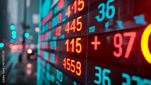 Dynamic business stock market display featuring Private Credit in neon lights showcasing financial data trends and private lending industry at night