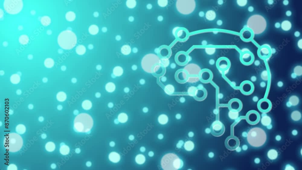 Un cerveau technologique représentant l'Intelligence artificiel sur un fond bleu numérique