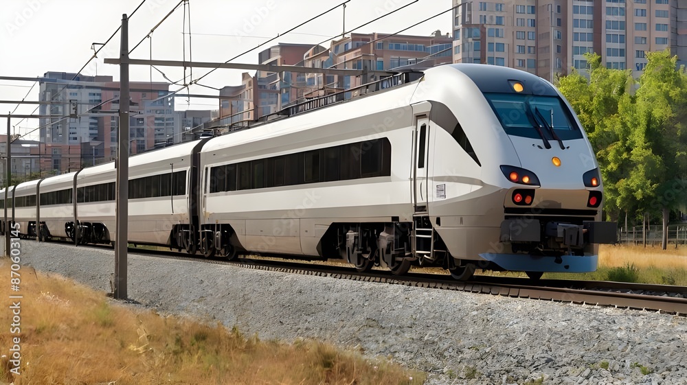 Naklejka premium train on the railway