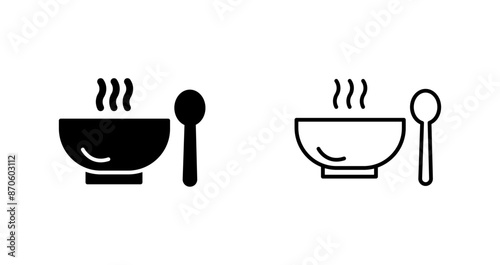 Soup,food,bowl,meal,hot,spoon, Vector Icon