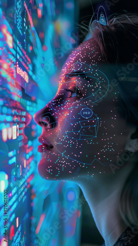 Digital Portrait of a Woman Representing Artificial Intelligence Education Technology © Ala