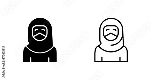 Woman with Niqab Vector Icon