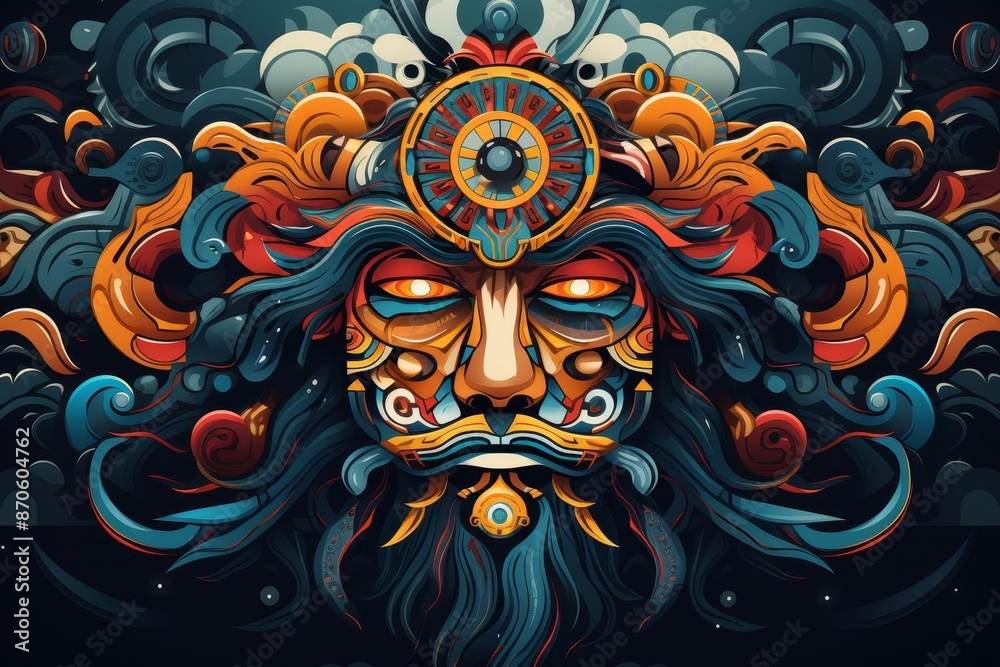 abstract mythology flat design top view legendary theme cartoon drawing vivid abstract mythology flat design top view legendary theme cartoon drawing vivid
