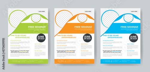 Corporate Business Flyer template layout 3 color design concept in the template.