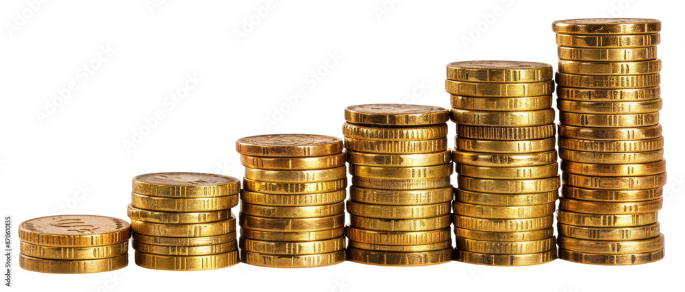 PNG Stacked gold coins increasing wealth PNG Stacked gold coins increasing wealth
