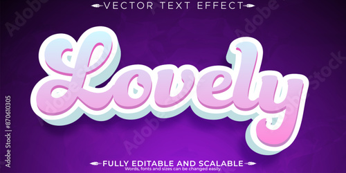 Lovely text effect, editable adorable and charming customizable font style