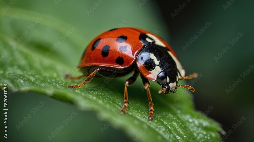 Ladybug on a leaf of a plant. Ladybug on a leaf of a plant.