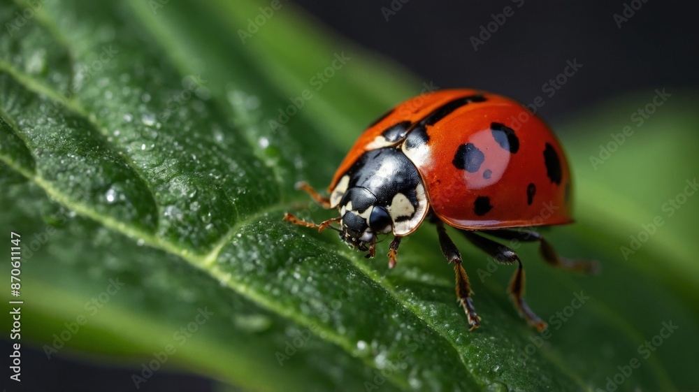 Ladybug on a leaf of a plant. Ladybug on a leaf of a plant.