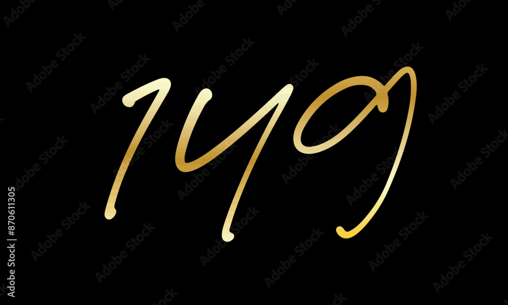 Number Gold Casual Modern Logo Number Gold Casual Modern Logo