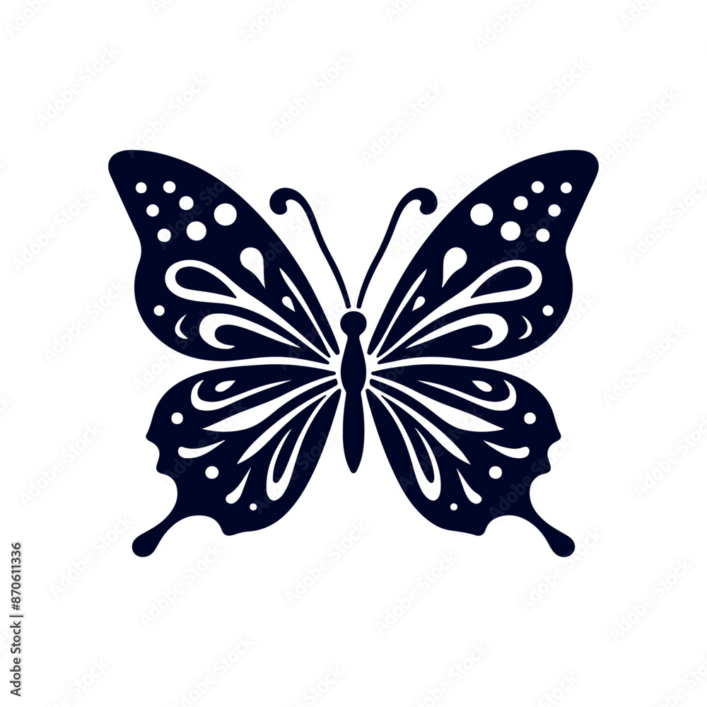 vector butterfly black silhouette icon design illustration template vector butterfly black silhouette icon design illustration template