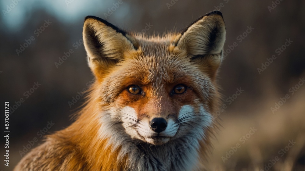 Fox in a forest, wildlife concept.