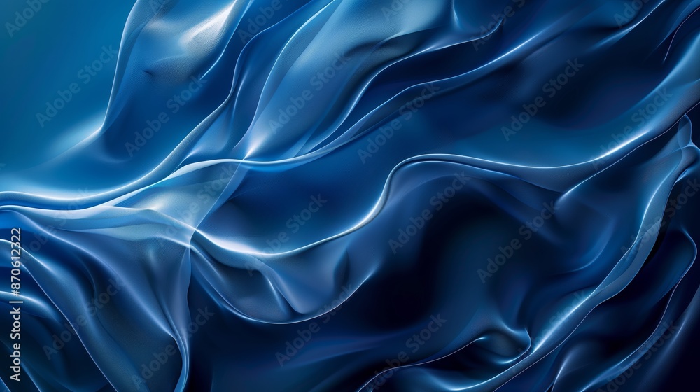 Abstract blue background with waves and lines, vector illustration.