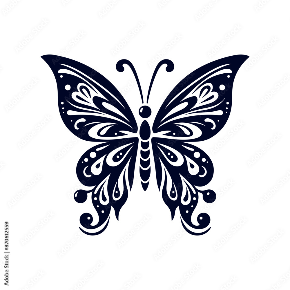 vector butterfly black silhouette icon design illustration template vector butterfly black silhouette icon design illustration template