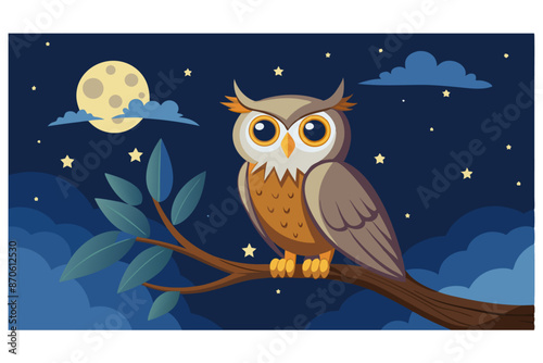 a-wise-old-owl-perched-on-a-branch--gazing-at night