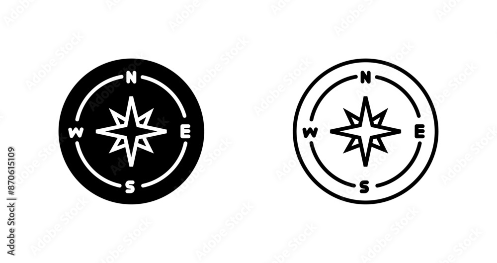 Compass Vector Icon Compass Vector Icon