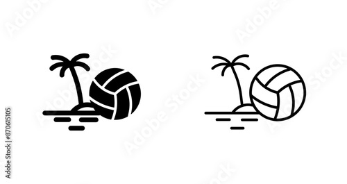 Beach Volleyball Vector Icon