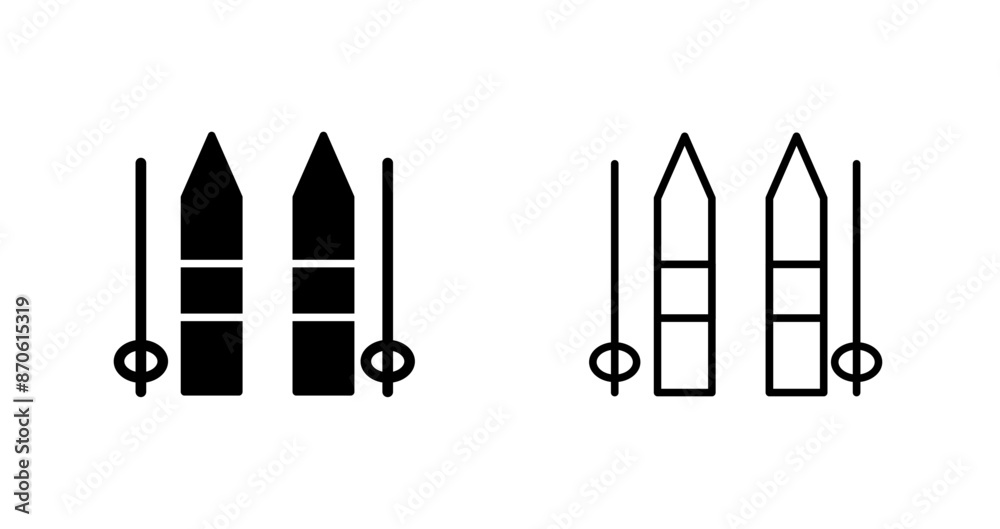 Ski Sticks Vector Icon Ski Sticks Vector Icon
