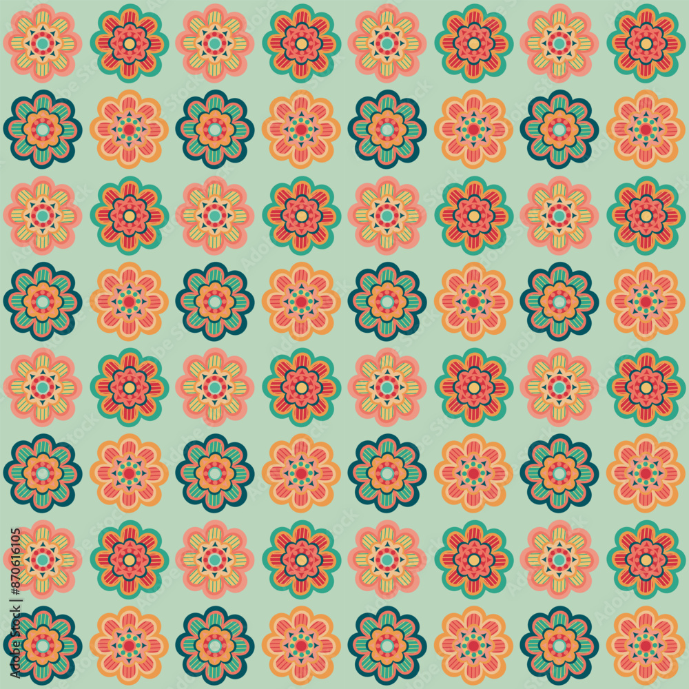 vector illustration of floral geometric pattern vector illustration of floral geometric pattern