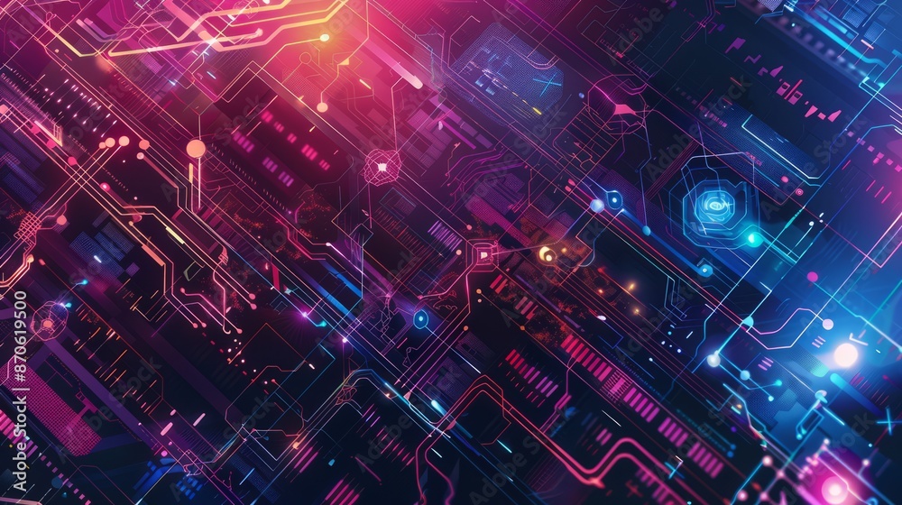 Graphic design background of tech scene Graphic design background of tech scene