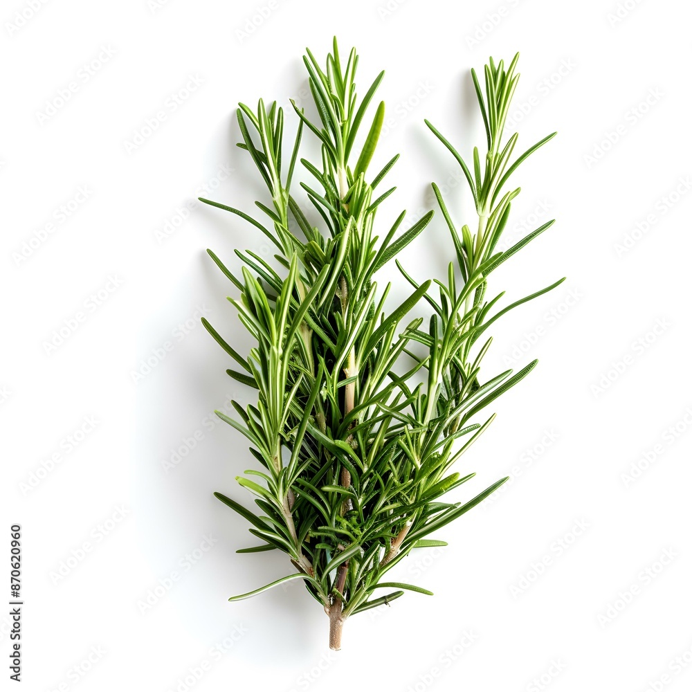 Fototapeta premium Fresh Rosemary Sprigs on White